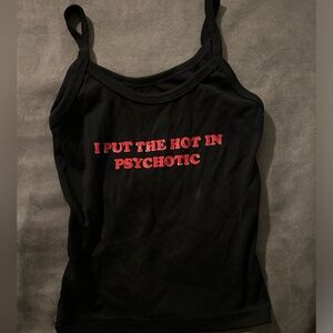 Black and red grunge i put the hot in psychotic Tank Top